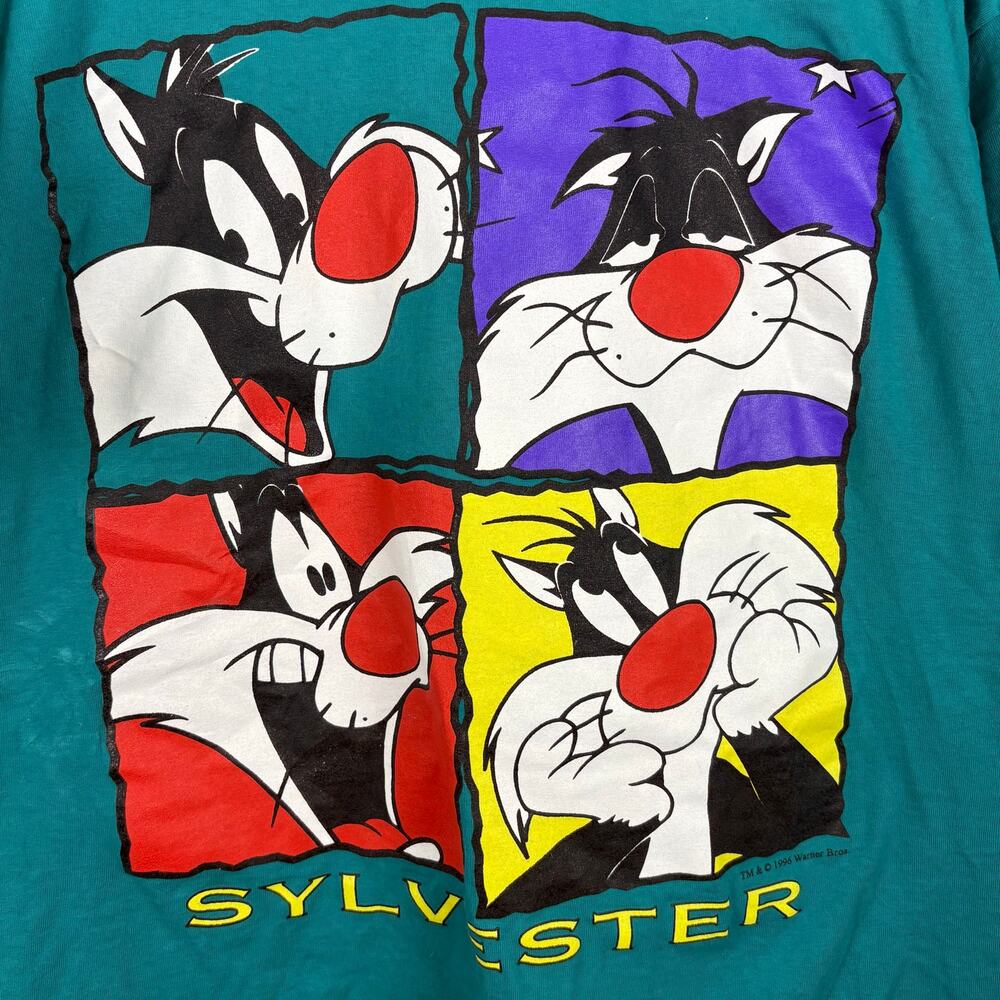 Vintage Looney Tunes Sylvester T Shirt Oversized 1996 Warner Bros Men's One Size - Picture 2 of 8